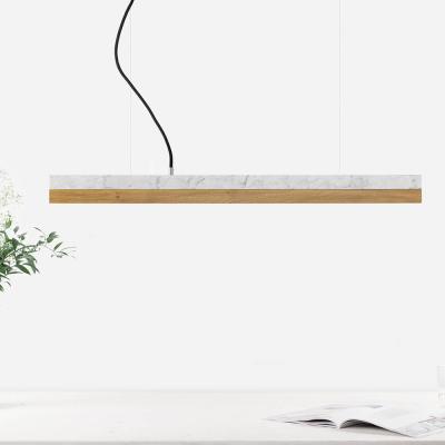 Bombinate.com Carrara Marble & Oak Wood Pendant Light