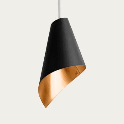 Bombinate.com Arc Single Pendant In Brushed Copper & Matte Black Light
