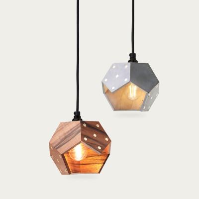 Bombinate.com Basic Twelve Duo Concrete and Walnut Pendant Lamp