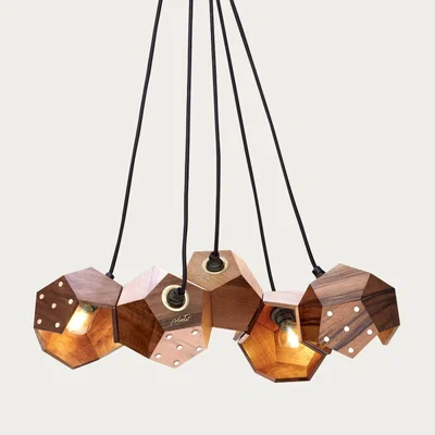 Bombinate.com Basic Twelve Quintet Walnut Pendant Lamp