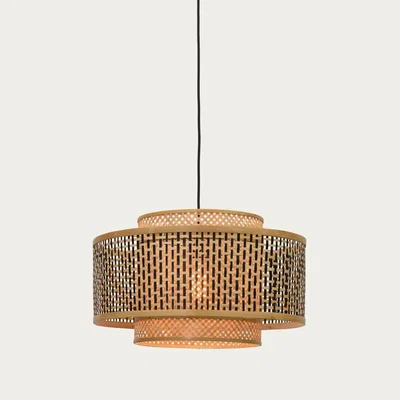 Bombinate.com Black/Natural Bhutan Hanging Lamp L