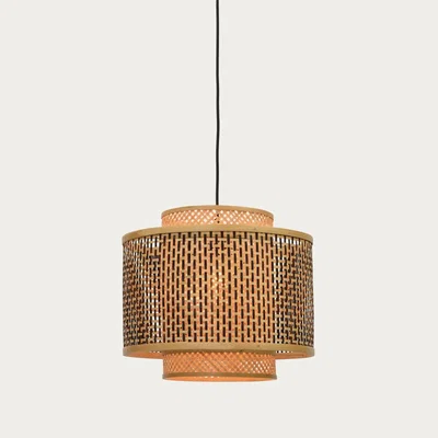 Bombinate.com Black/Natural Bhutan Hanging Lamp S