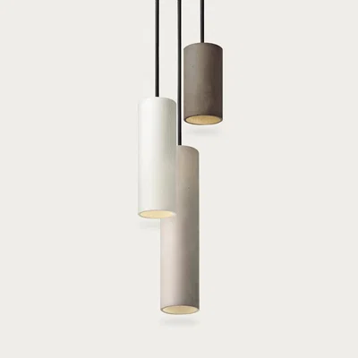 Bombinate.com Dove Grey/Ivory/Brown Cromia Trio Concrete Pendant Lamp