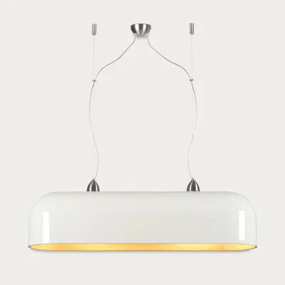 Bombinate.com White Halong Bamboo Oval Hanging Lamp