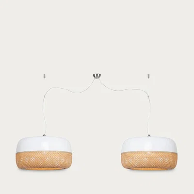 Bombinate.com Mekong Flat Double Bamboo Hanging Lamp- L