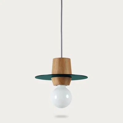 Bombinate.com Pine-Green Matt Disco Pendant Lamp with Metal Disc 20/10P