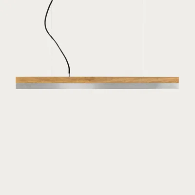 Bombinate.com Oak Wood & Stainless Steel Pendant Light
