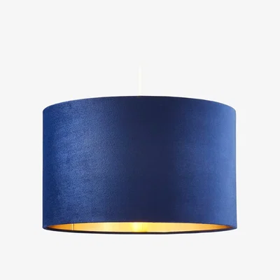 BHS.com Large Velvet Easyfit Shade, Navy and Brass