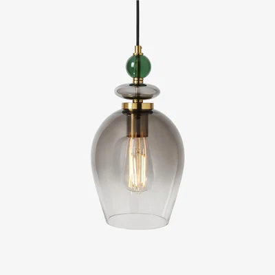 BHS.com Seline Green 1 Light Ceiling Pendant, Satin Brass