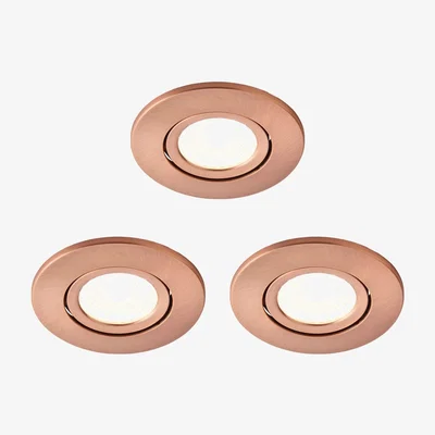 BHS.com 3 Pack of Ruva Fire Rated LED IP65 Downlight, Antique Copper