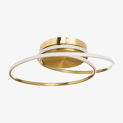 BHS.com Pei Rings LED Flush Ceiling Light, Satin Brass