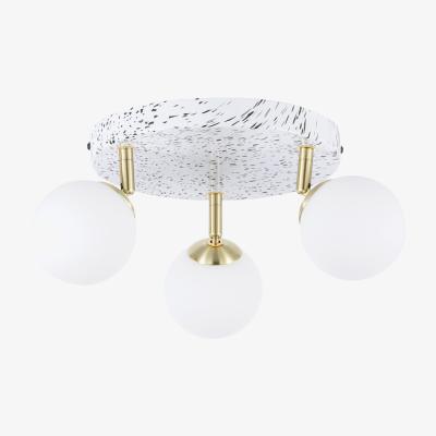 BHS.com Lott Terrazzo Opal Ball 3 Light Spotlight Plate, Satin Brass