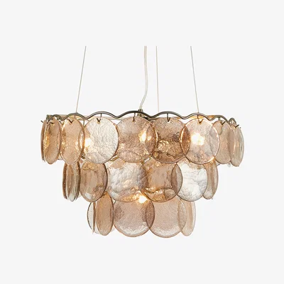 BHS.com Ellie Glass Disc 3 Tier Chandelier, Smoke