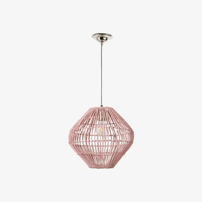 BHS.com Bamboo Bobbin Herringbone Cable Ceiling Pendant Light, Pink