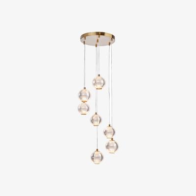 BHS.com Rimi 7 Light LED Cluster Ceiling Pendant, Satin Brass