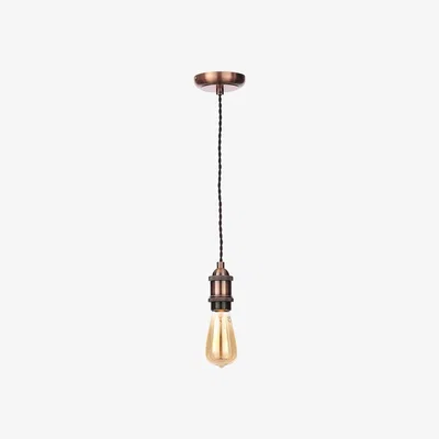 BHS.com Industrial Style Black Cable Ceiling Pendant, Antique Copper