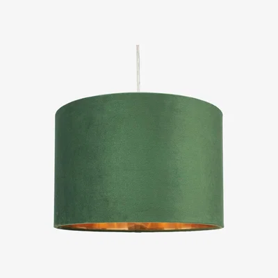 BHS.com Velvet 30cm Easyfit Shade, Emerald Green