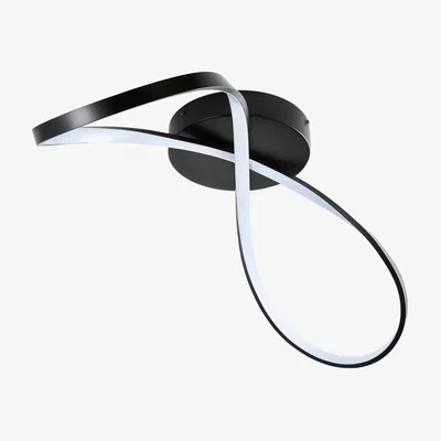 BHS.com Octavia Wavy Bathroom Ceiling Light, Matte Black