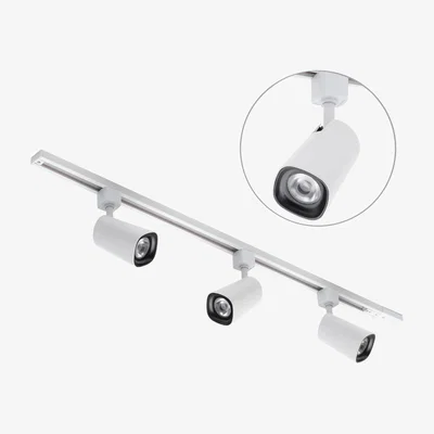 BHS.com 1m Track Kit with 3 Loire Heads and Integrated LED - White