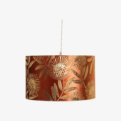 BHS.com Mica 40cm Velvet & Gold Print Easyfit Shade, Orange