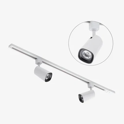 BHS.com 1m Track Kit with 2 Loire Heads and Integrated LED - White
