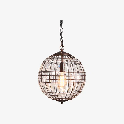BHS.com Leanne 1 Light Small Glass Crystal Ball Pendant, Bronze
