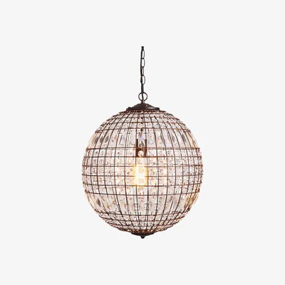 BHS.com Terri 1 Light Large Glass Crystal Ball Pendant, Bronze