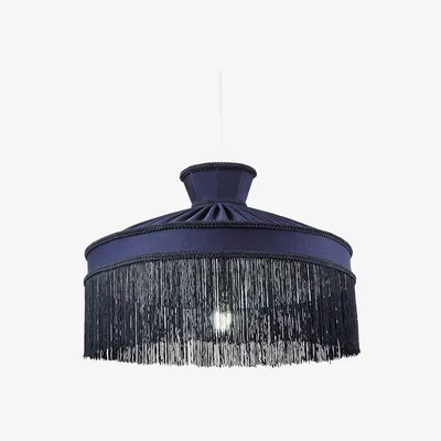 BHS.com Darcy Fringed Easyfit Shade, Blue