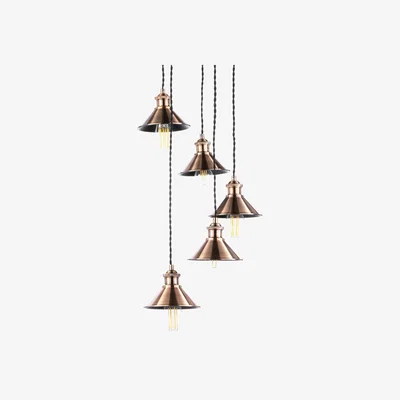 BHS.com Marston Metal Coolie Cluster Pendant, Copper