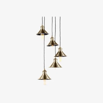 BHS.com Marston Small Metal Coolie Cluster Pendant, Antique Brass