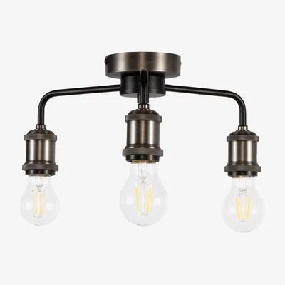 BHS.com Mario Industrial Semi Flush Ceiling Light, Pewter