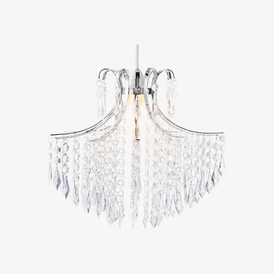 BHS.com Glow Acrylic Droplet Easy Fit Shade, Chrome