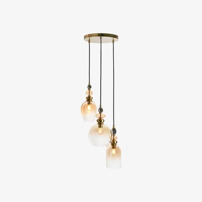 BHS.com Seline Champagne 3 Light Cluster Ceiling Pendant, Satin Brass
