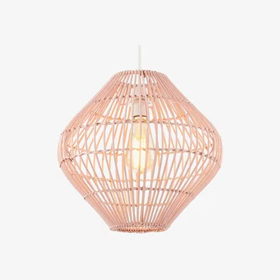 BHS.com Bamboo Bobbin Easyfit Shade, Matte Pink
