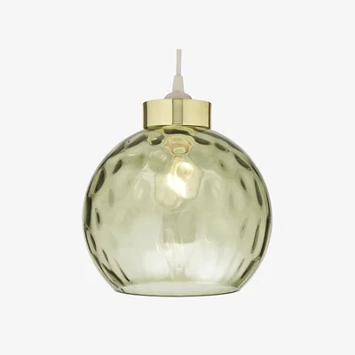 BHS.com Deana Dimpled Glass Ball Easyfit Shade, Dark Green