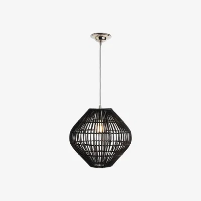 BHS.com Bamboo Bobbin Herringbone Cable Ceiling Pendant Light, Black