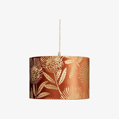 BHS.com Mica 30cm Velvet & Gold Print Easyfit Shade, Orange