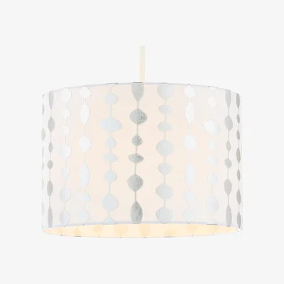 BHS.com Foil and Linen Easyfit Shade, White and Silver