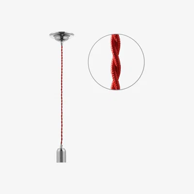BHS.com Red Twisted Cable Kit, Polished Nickel