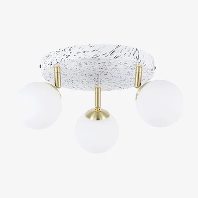 BHS.com Lott Terrazzo Opal Ball 3 Light Spotlight Plate, Satin Brass
