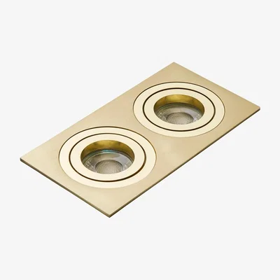 BHS.com Faina Adjustable Double Squared Recessed Downlight, Brass