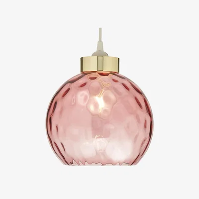 BHS.com Deana Dimpled Glass Ball Easyfit Shade, Rose Pink