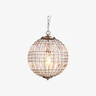 BHS.com Leanne 1 Light Small Glass Crystal Ball Pendant, Pewter