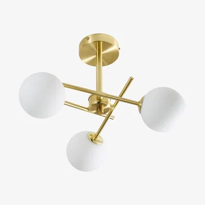 BHS.com Nera Bathroom Cross Arm Semi Flush Ceiling Light, Satin Brass