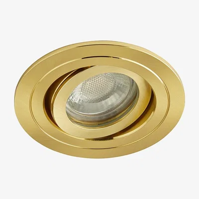BHS.com Fion Circular IP65 Tiltable Downlight, Satin Brass