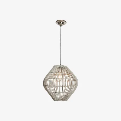 BHS.com Bamboo Bobbin Herringbone Cable Ceiling Pendant Light, Grey
