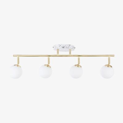 BHS.com Lott Terrazzo Opal Ball 4 Light Spotlight Bar, Satin Brass