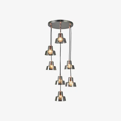 BHS.com Demi Ceiling Pendant Light with Glass Shades, Copper
