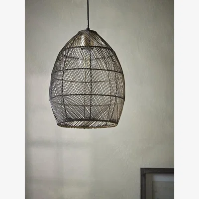 Cox and Cox Black Metal Woven Pendant