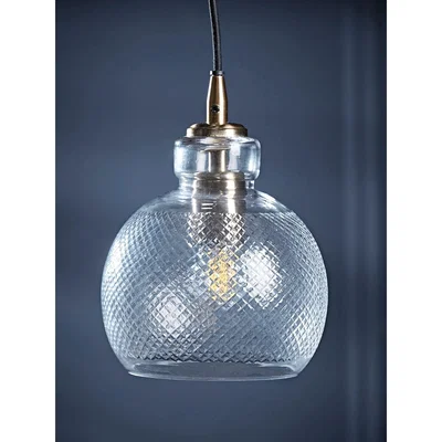 Cox and Cox Textured Glass & Brass Pendant